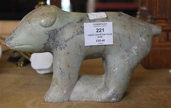 Carved soapstone polar bear